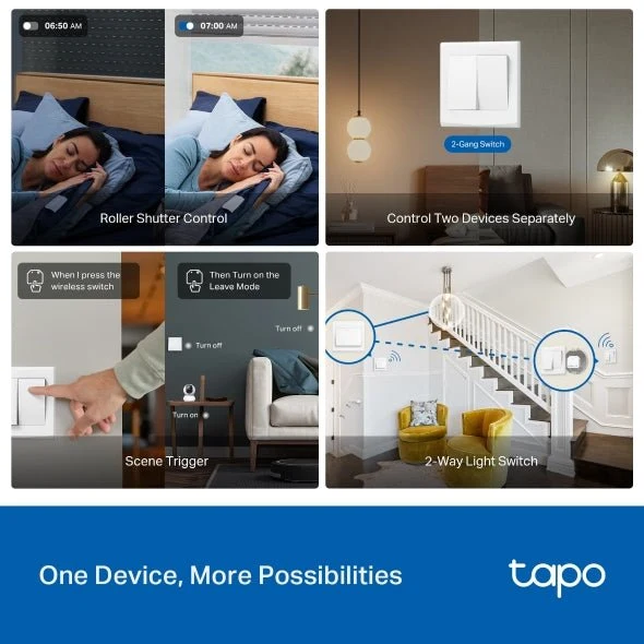 Tapo S112 Relè Interruttore Smart WiFi Bluetooth 2 Canali 6A Energia