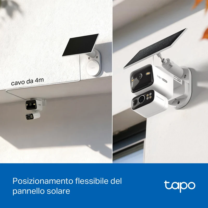 Tapo C645D KIT Telecamera WiFi Esterno 2K Doppio Obiettivo Solare, 360° PTZ