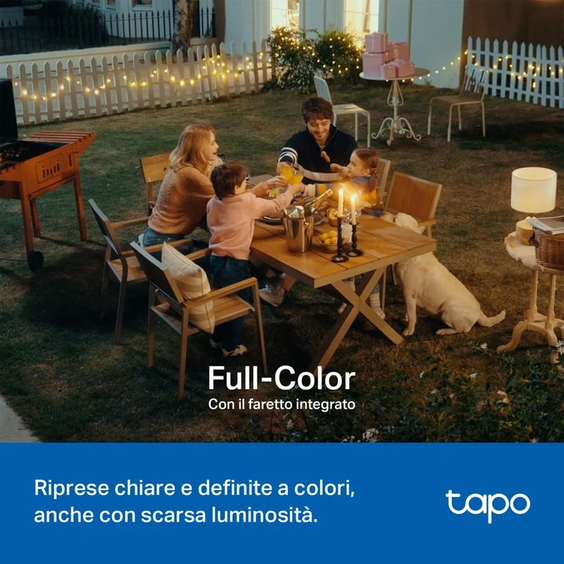 Tapo C615F KIT Telecamera WiFi Esterno 2K 3MP con Pannello Solare, 360° PTZ