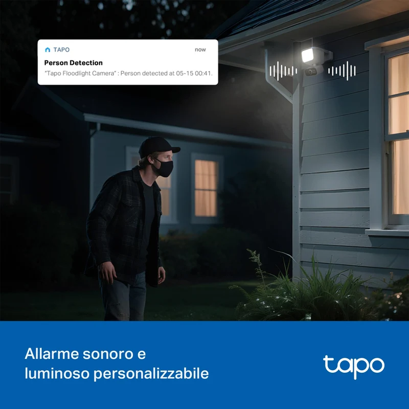 Tapo C615F KIT Telecamera WiFi Esterno 2K 3MP con Pannello Solare, 360° PTZ