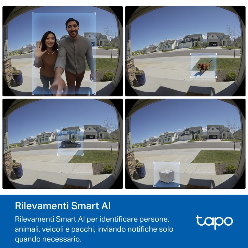 Tapo D235 Videocitofono WiFi 2K 5MP, Batteria 10000mAh o Cablato