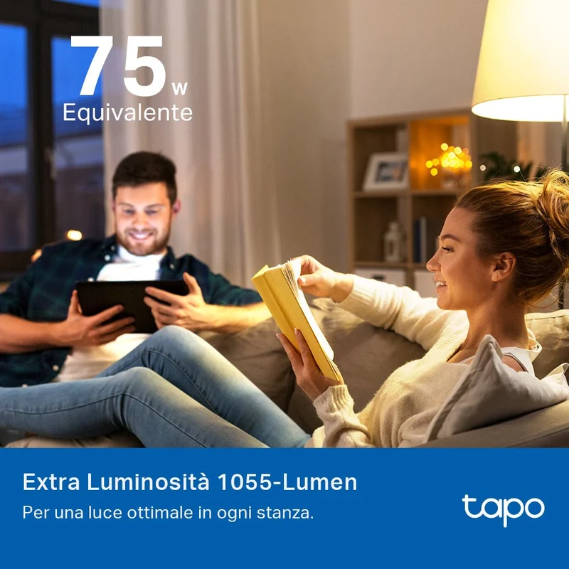Tapo L535E Lampadina Smart Matter E27 Multicolore 1055lm 75W Alexa Google