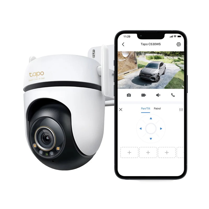 Tapo C530WS Telecamera WiFi Esterno 3K 5MP, Starlight, 360° PTZ, WiFi/Ethernet