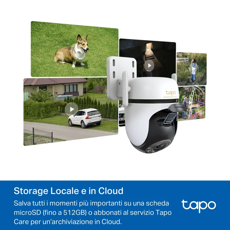 Tapo C530WS Telecamera WiFi Esterno 3K 5MP, Starlight, 360° PTZ, WiFi/Ethernet