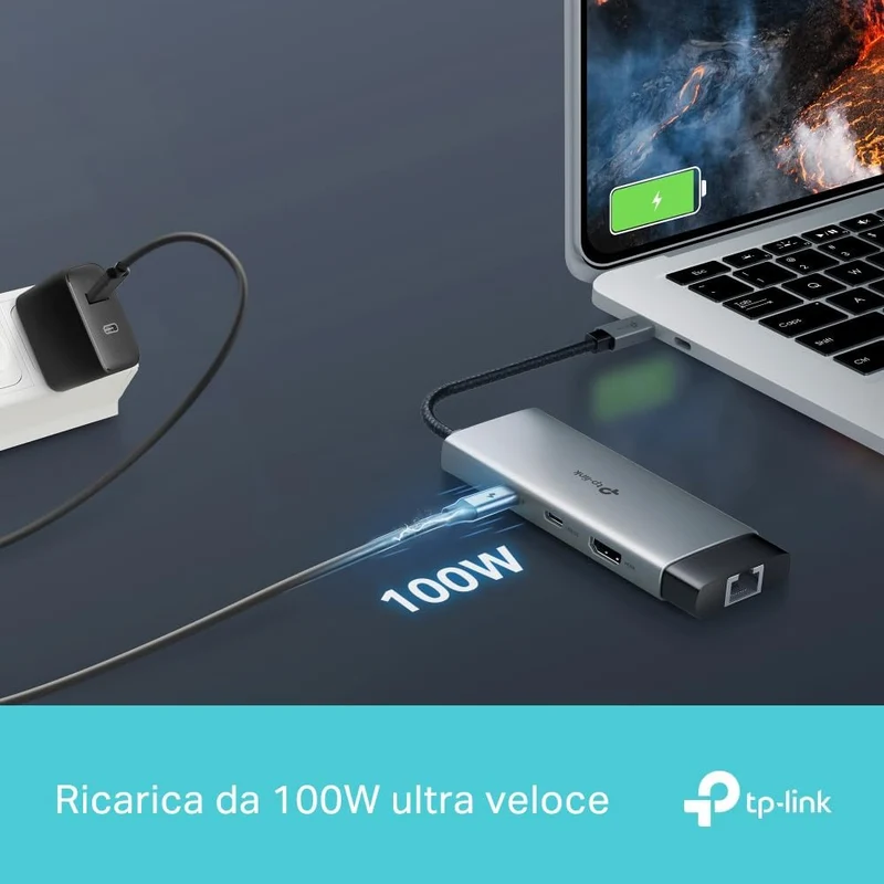 UH6120C Hub USB C 6 in 1, HDMI 4K@60Hz, Gigabit Ethernet