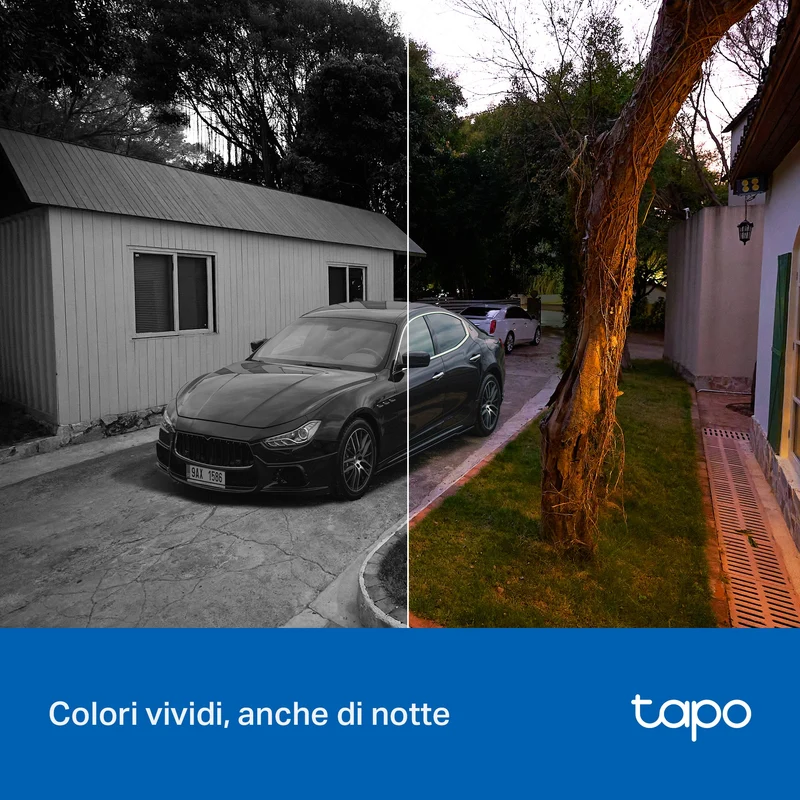 Tapo C216 Telecamera WiFi Interno/Esterno 2K 3MP, Visione a Colori, 360° PTZ