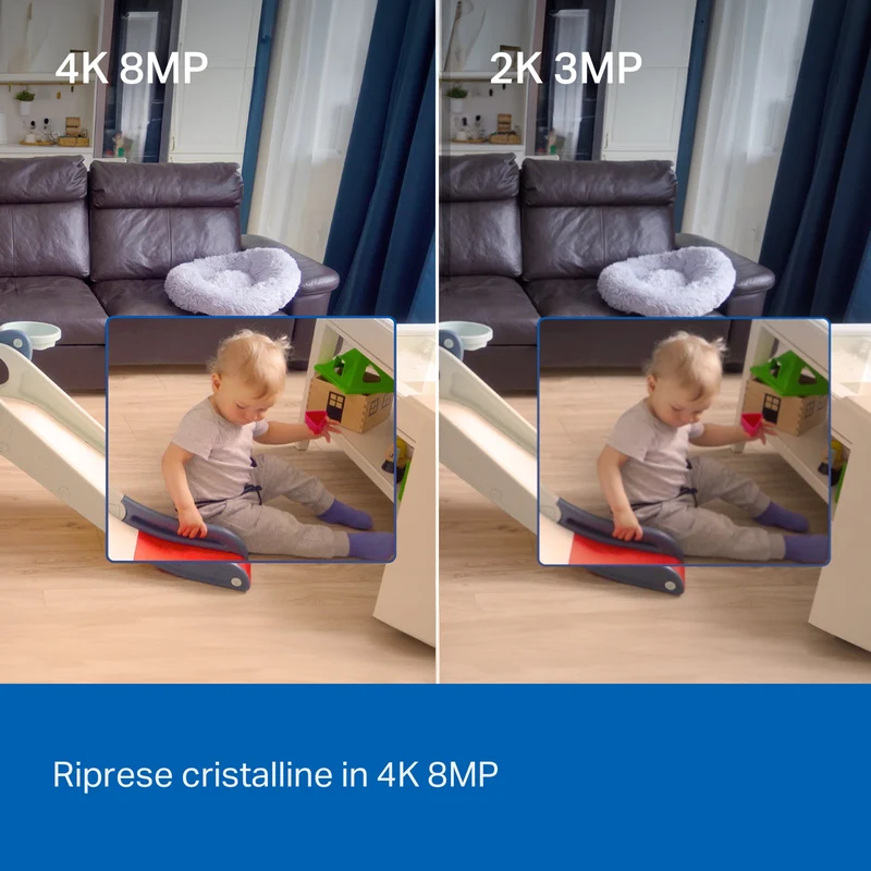 Tapo C260 Telecamera Wi-Fi Interno 4K 8MP, 360° Visuale, Riconoscimento Facciale
