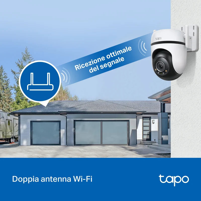 Tapo C520WS Telecamera WiFi Esterno 2K 4MP, Starlight, 360° PTZ, WiFi/Ethernet