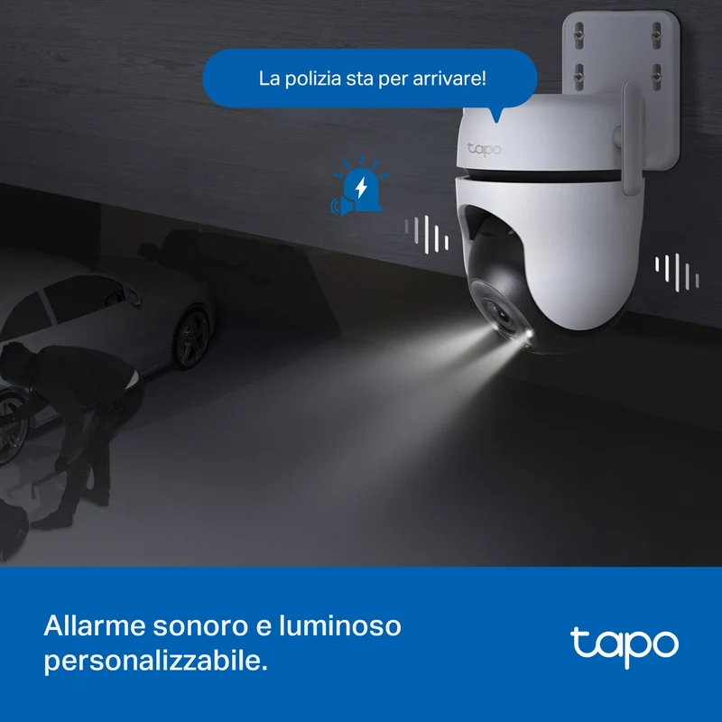 Tapo C520WS Telecamera WiFi Esterno 2K 4MP, Starlight, 360° PTZ, WiFi/Ethernet