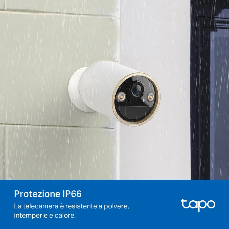 Tapo C460 Telecamera WiFi Esterno 4K 8MP Batteria, Base Magnetica Starlight