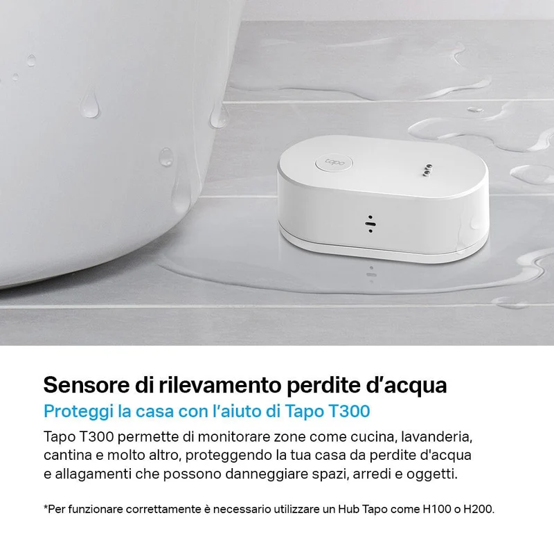 Tapo T300 Sensore di Rilevamento Perdite d'Acqua, ⚠️Tapo Hub Necessario