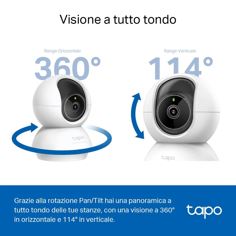 Tapo C230 Telecamera Wi-Fi Interno 3K 5MP, 360° Visuale