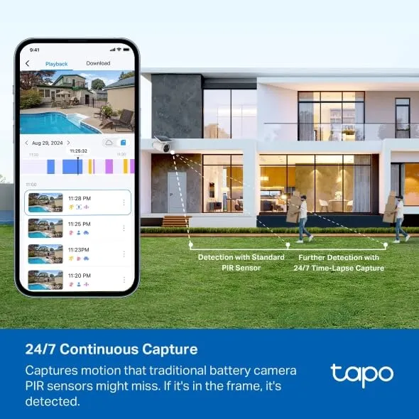 Tapo C465 Telecamera WiFi Esterno 4K 8MP Batteria Solare, Starlight IP65