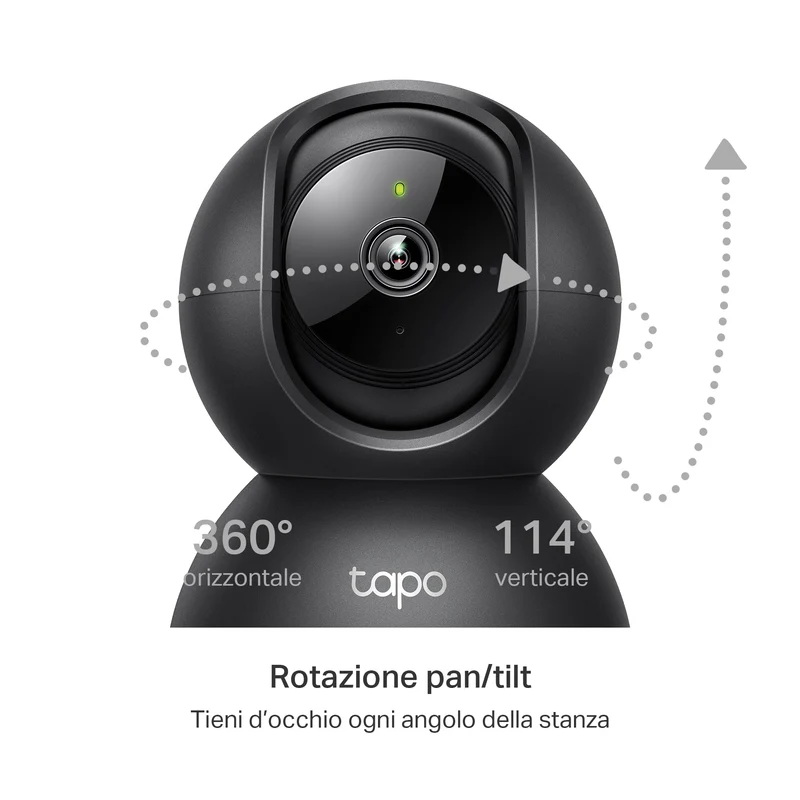Tapo C211 Telecamera Wi-Fi Interno 2K 3MP, 360° Visuale, Nero