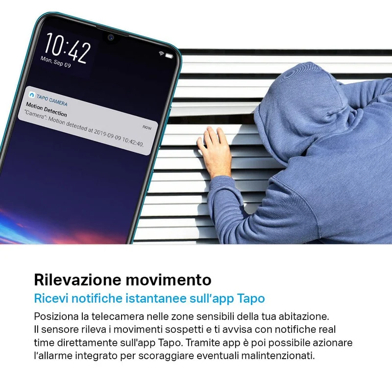 Tapo C200 Telecamera Wi-Fi Interno 1080P FHD, 360° Visuale, 2pz