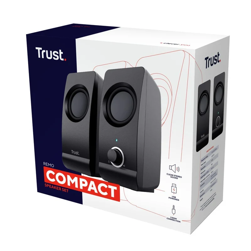 Trust Remo 2.0 1-via Nero Cablato 8 W [17595]