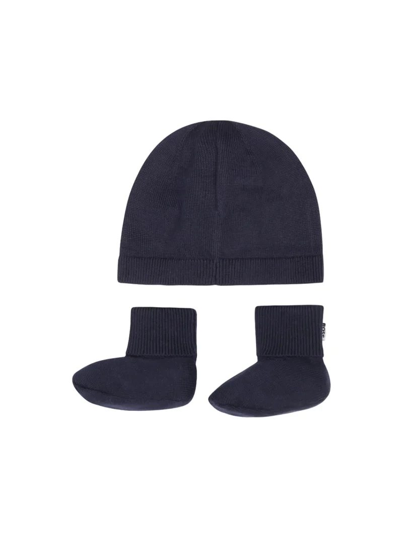 Boss set cappello e calzini in maglia blu