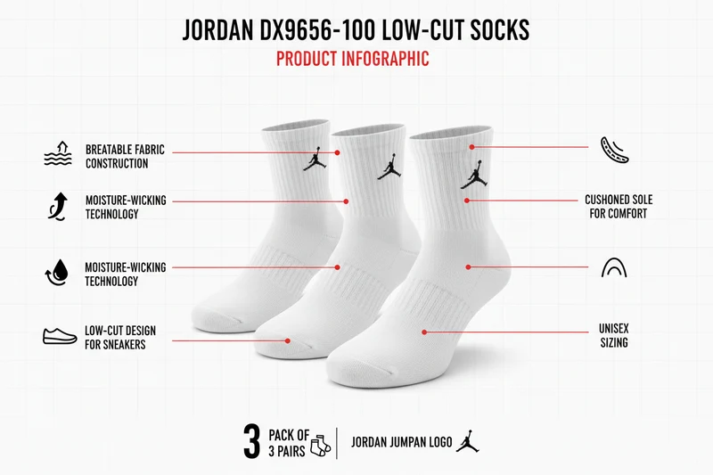 Jordan confezione da 3 paia di calze basse unisex DX9656-100 bianco