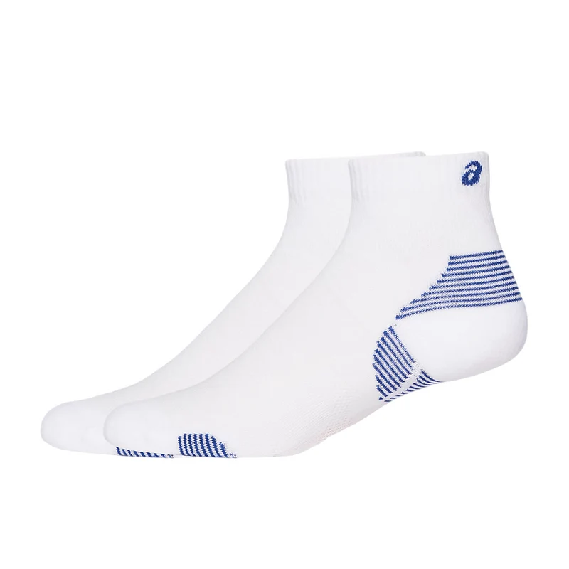 Asics Calza da corsa ammortizzante unisex 3013A800-100 bianco-blu. Confezione da 2 paia
