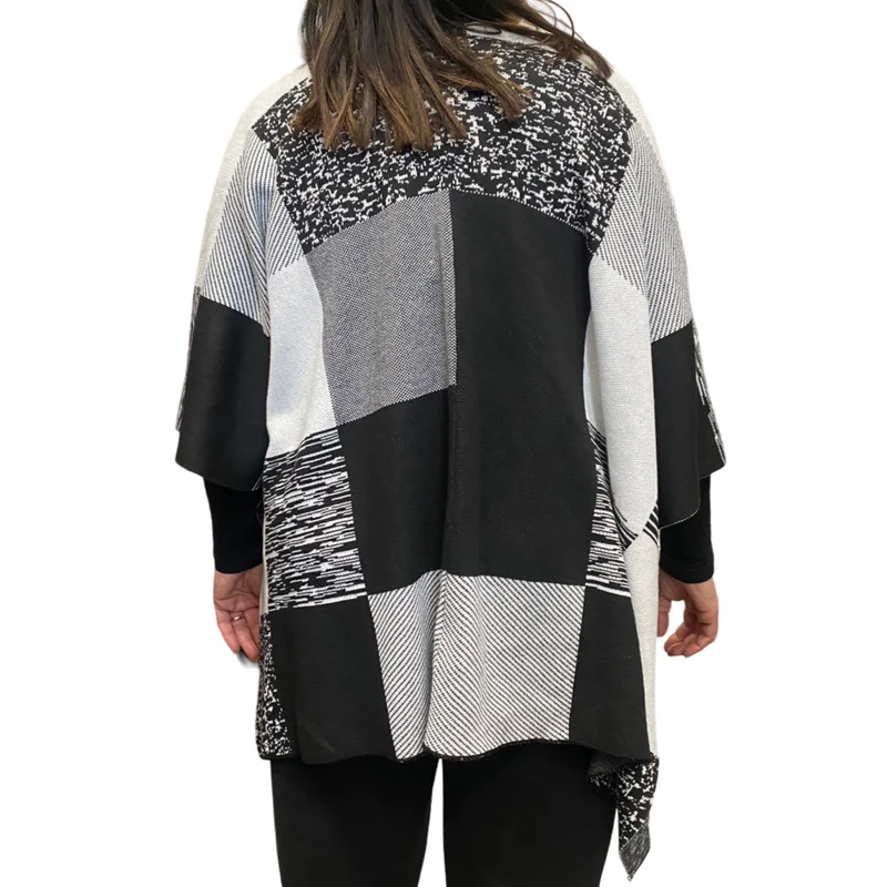 Censured scialle con maniche da donna WW2175 T TPW1 0190 bianco-nera