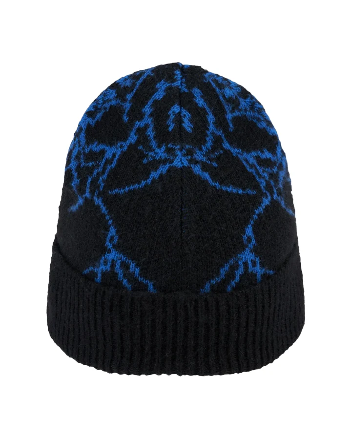 Phobia Berretto a cuffia da adulto nero con fulmini blu PHA00485 taglia unica