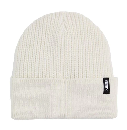 Puma cappello a cuffia a coste con logo metallico 024874-02 bianco. Taglia unica
