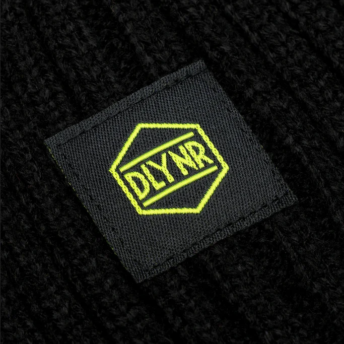 Dolly Noire cappellino a cuffia Logo Label Beanie BE333-HF-02 nero-giallo