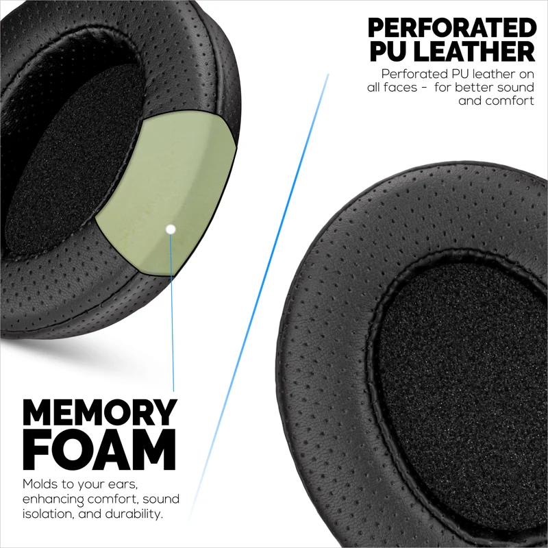 Cuscinetti auricolari di ricambio perforati per cuffie Steelseries Arctis Nova Series 1/P/X, 3, 5/P/X, 7/P/X PRO e PRO per Xbox, in similpelle PU traspirante e memory foam.