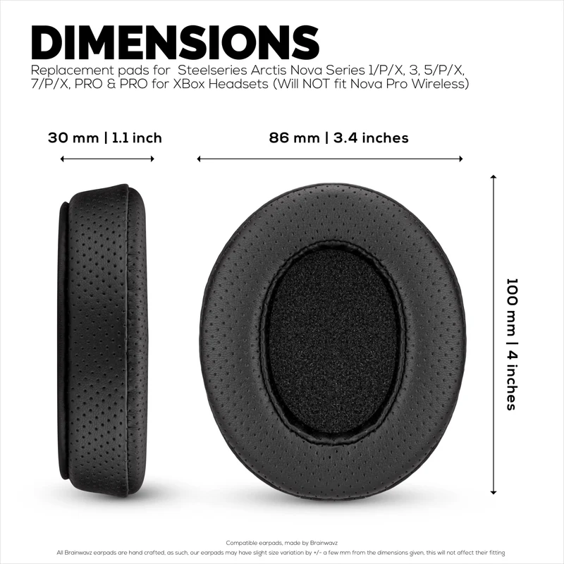 Cuscinetti auricolari di ricambio perforati per cuffie Steelseries Arctis Nova Series 1/P/X, 3, 5/P/X, 7/P/X PRO e PRO per Xbox, in similpelle PU traspirante e memory foam.