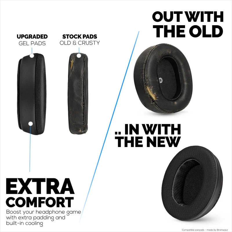 Mga Hybrid Replacement Earpad para sa Steelseries Arctis Nova Series 1/P/X 3 5/P/X 7/P/X PRO at PRO para sa XBox Headset, Malambot na Gel, Nakahingang Tela na may PU Leather at Memory Foam