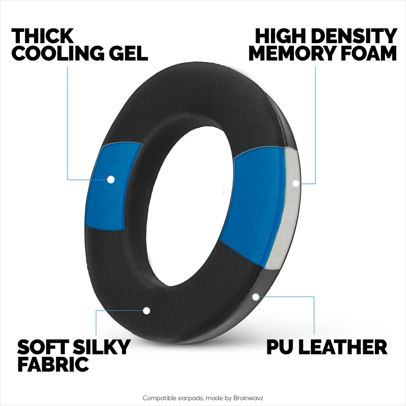 Mga Hybrid Replacement Earpad para sa Sennheiser Momentum 4 Headphones, Soft Cooling Gel, Silky Soft Breathable Fabric na may PU Leather at Memory Foam