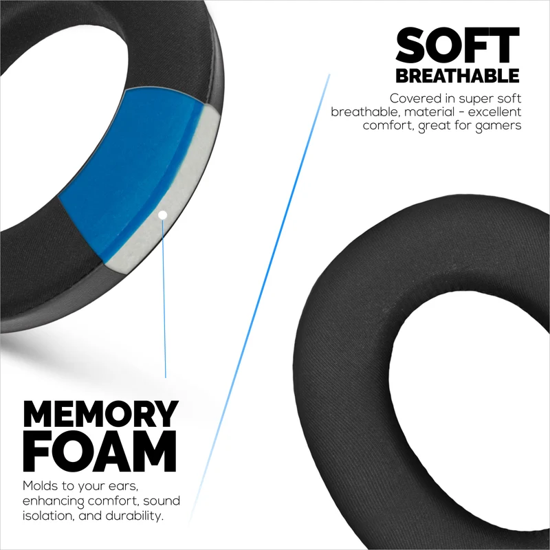 Mga Hybrid Replacement Earpad para sa Sennheiser Momentum 4 Headphones, Soft Cooling Gel, Silky Soft Breathable Fabric na may PU Leather at Memory Foam
