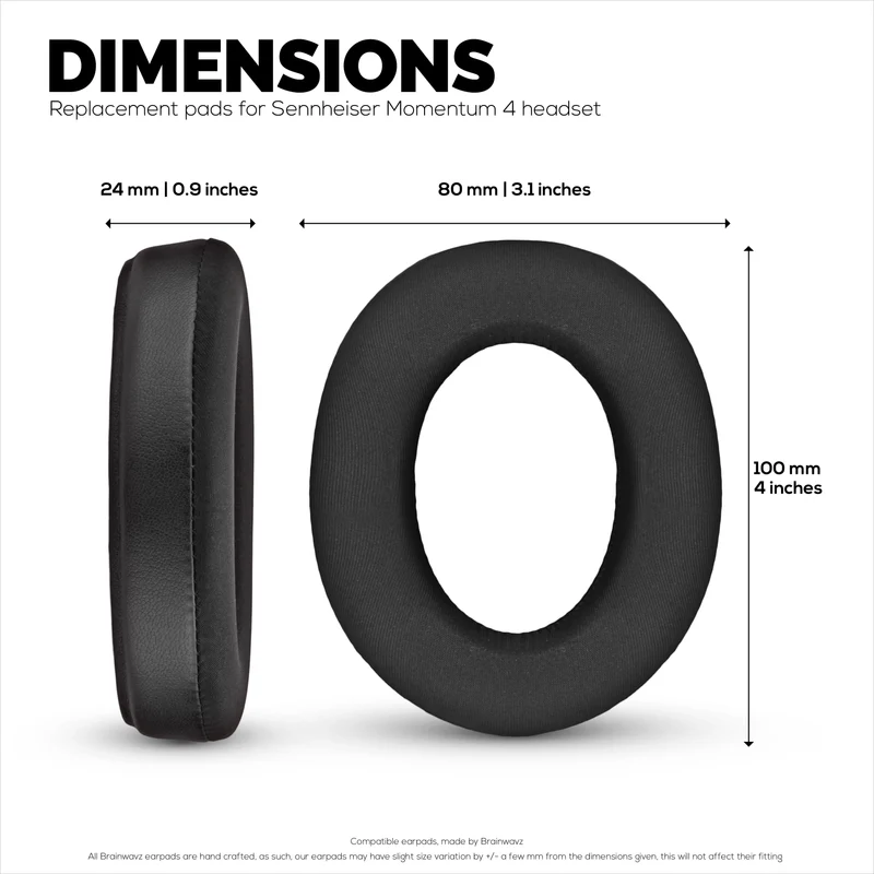 Mga Hybrid Replacement Earpad para sa Sennheiser Momentum 4 Headphones, Soft Cooling Gel, Silky Soft Breathable Fabric na may PU Leather at Memory Foam