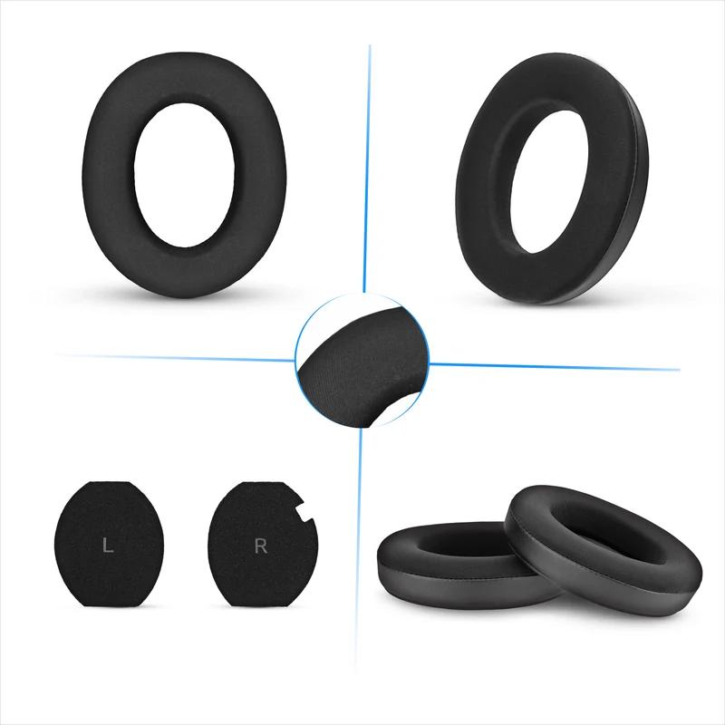 Mga Hybrid Replacement Earpad para sa Sennheiser Momentum 4 Headphones, Soft Cooling Gel, Silky Soft Breathable Fabric na may PU Leather at Memory Foam