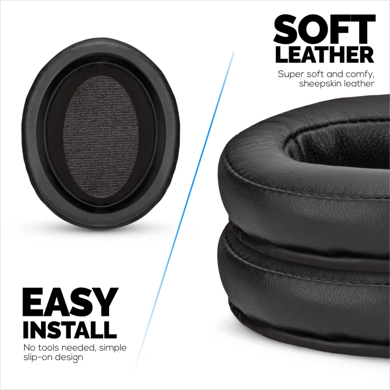 Cuscinetti auricolari di ricambio per cuffie Sennheiser Momentum 2 - Vera pelle morbida + schiuma memory per un comfort extra