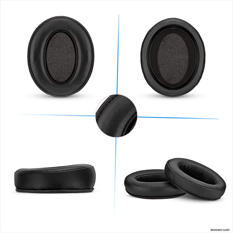 Cuscinetti auricolari di ricambio per cuffie Sennheiser Momentum 2 - Vera pelle morbida + schiuma memory per un comfort extra