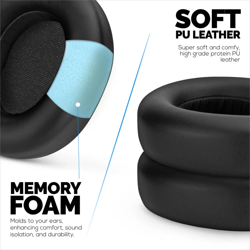 Cuscinetti auricolari di ricambio per cuffie Steelseries Arctis Nova Pro Wireless, Nova Pro Omni e Nova Elite. Realizzati in ecopelle PU di alta qualità con imbottitura in morbida schiuma.