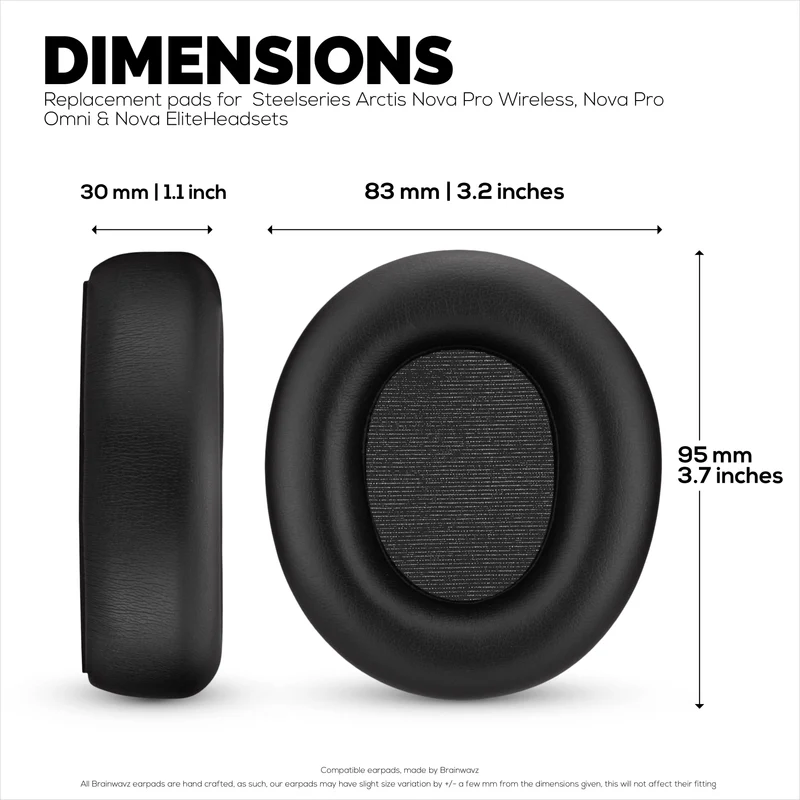 Cuscinetti auricolari di ricambio per cuffie Steelseries Arctis Nova Pro Wireless, Nova Pro Omni e Nova Elite. Realizzati in ecopelle PU di alta qualità con imbottitura in morbida schiuma.