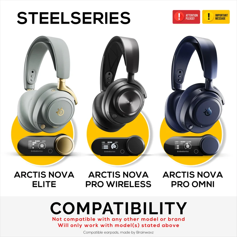 Mga Earpad na gawa sa Tela para sa Steelseries Arctis Nova Pro Wireless, Nova Pro Omni at Nova Elite Headsets, Breathable Mesh Fabric at High-Grade Memory Foam