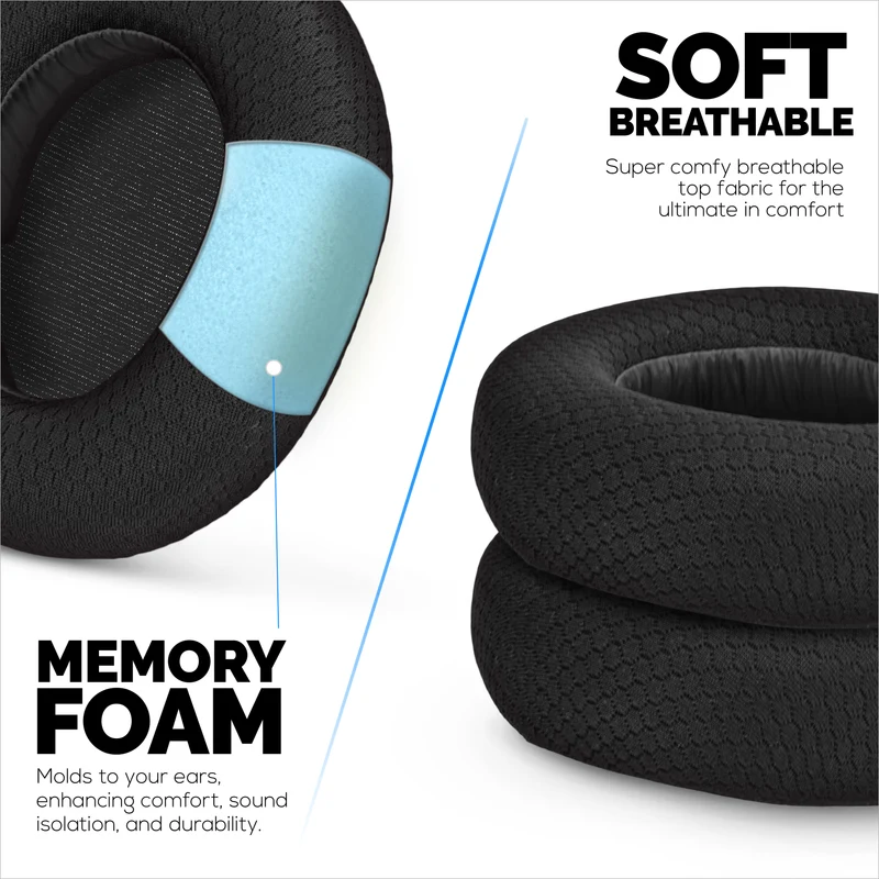 Mga Earpad na gawa sa Tela para sa Steelseries Arctis Nova Pro Wireless, Nova Pro Omni at Nova Elite Headsets, Breathable Mesh Fabric at High-Grade Memory Foam