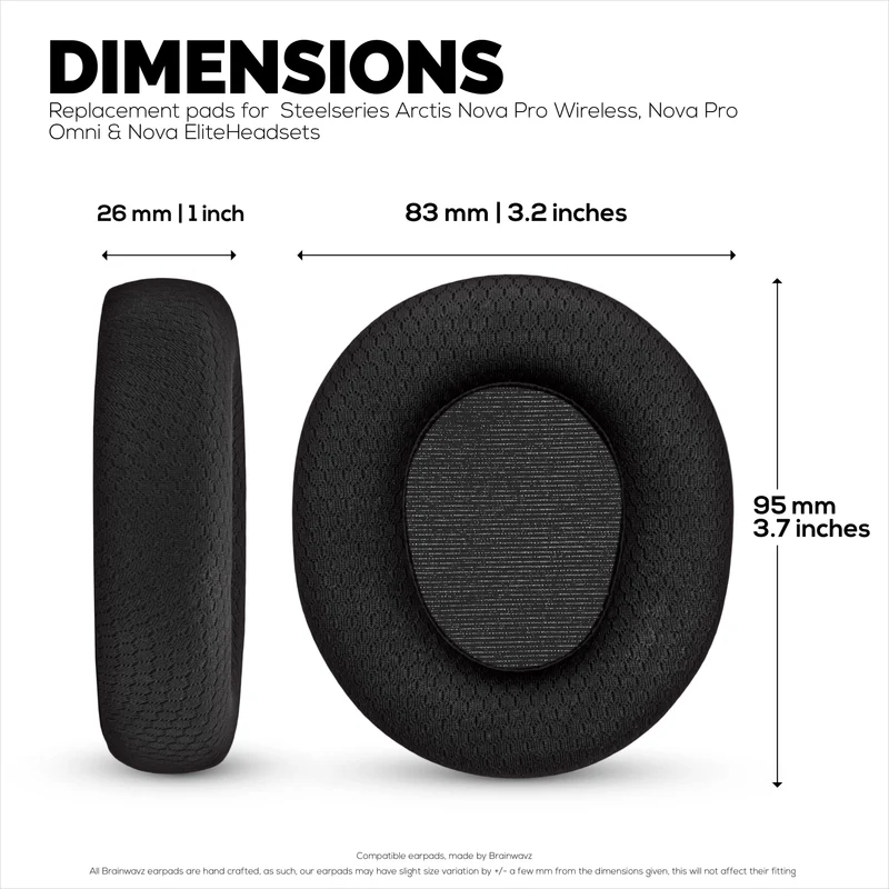 Mga Earpad na gawa sa Tela para sa Steelseries Arctis Nova Pro Wireless, Nova Pro Omni at Nova Elite Headsets, Breathable Mesh Fabric at High-Grade Memory Foam
