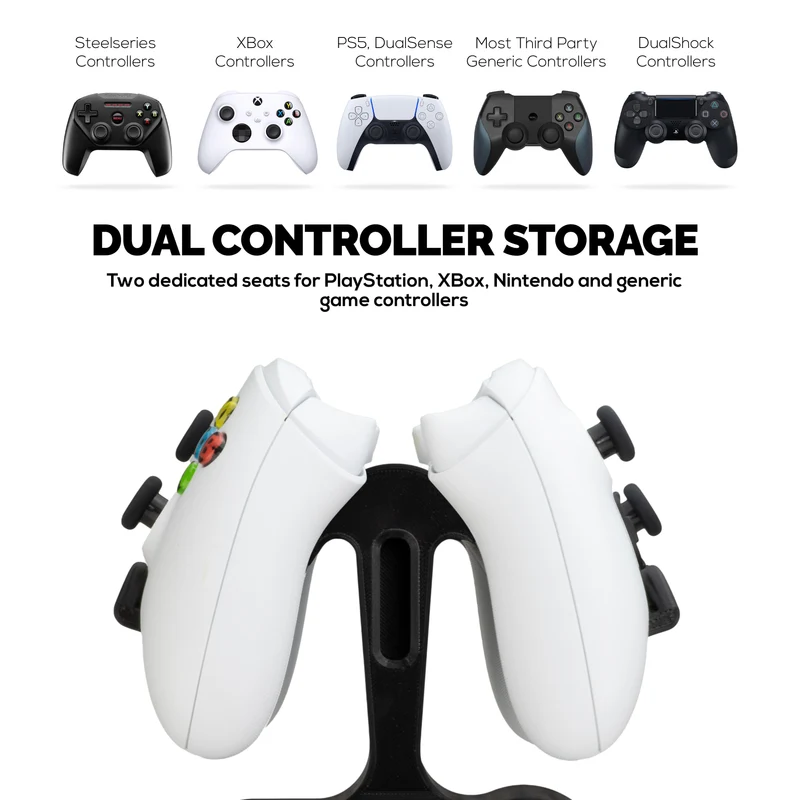Supporto doppio per controller e base di ricarica wireless - Compatibile con SteelSeries Arctis Nova Pro Wireless, Nova Pro Omni e Nova Elite - Può contenere 2 controller e una batteria di riserva.
