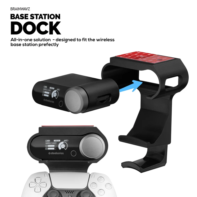 Supporto da incasso per controller e cuffie SteelSeries Arctis Nova Pro Wireless, Nova Elite e Pro Omni + base station.
