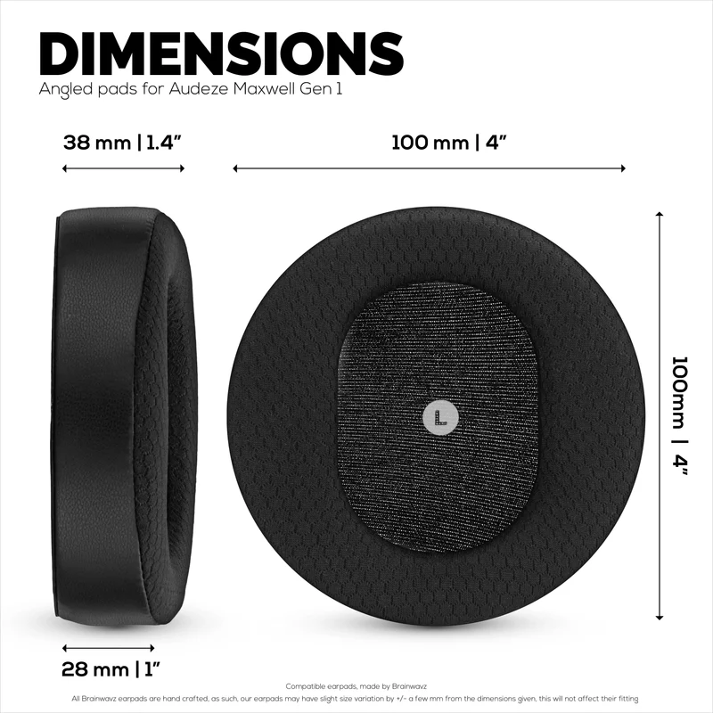 Mga Hybrid Replacement Angled Earpad para sa Audeze Maxwell (GEN 1) Headsets, Soft Gel, Breathable Mesh Fabric na may PU Leather at Memory Foam