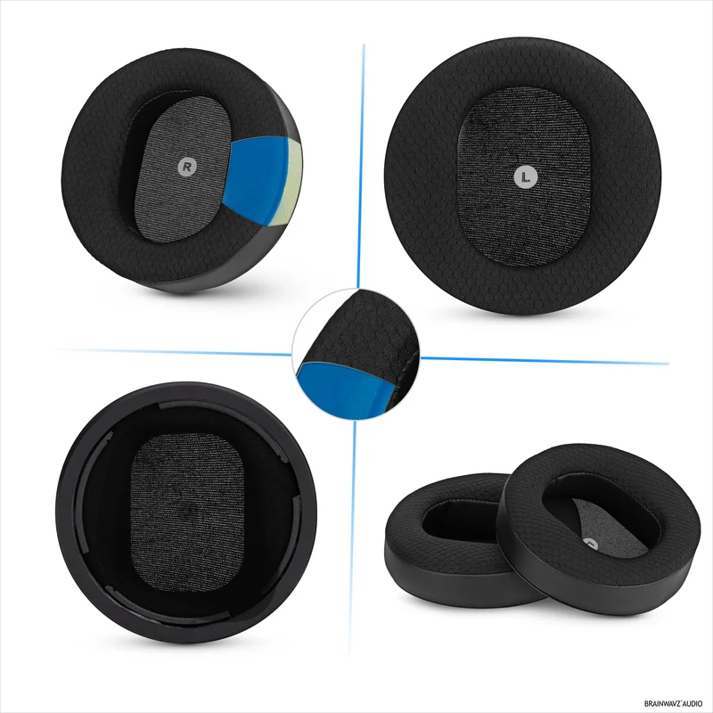 Mga Hybrid Replacement Angled Earpad para sa Audeze Maxwell (GEN 1) Headsets, Soft Gel, Breathable Mesh Fabric na may PU Leather at Memory Foam