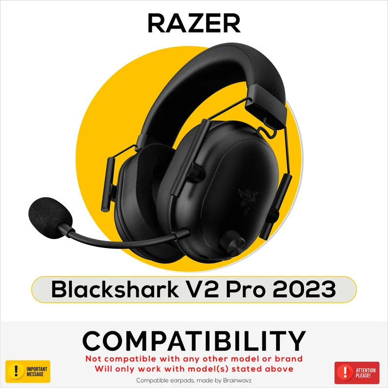 Cuscinetti auricolari di ricambio ibridi per cuffie Razer Blackshark V2 Pro 2023, con gel rinfrescante, tessuto morbido, pelle PU e memory foam.