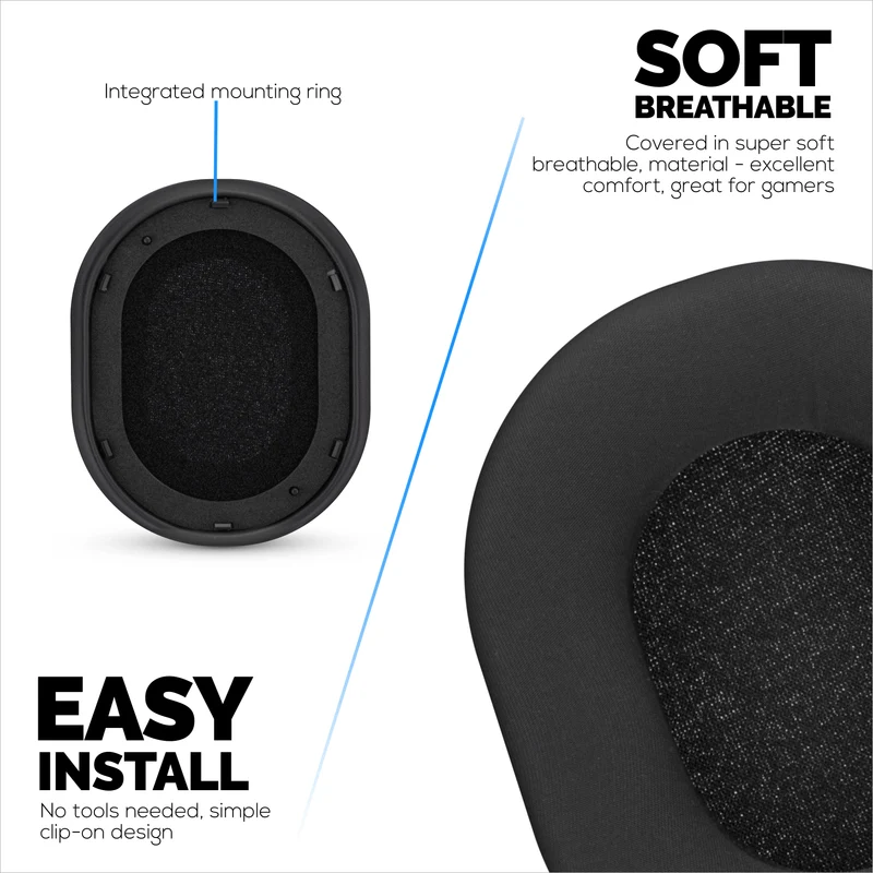 Cuscinetti auricolari di ricambio ibridi per cuffie Razer Blackshark V2 Pro 2023, con gel rinfrescante, tessuto morbido, pelle PU e memory foam.
