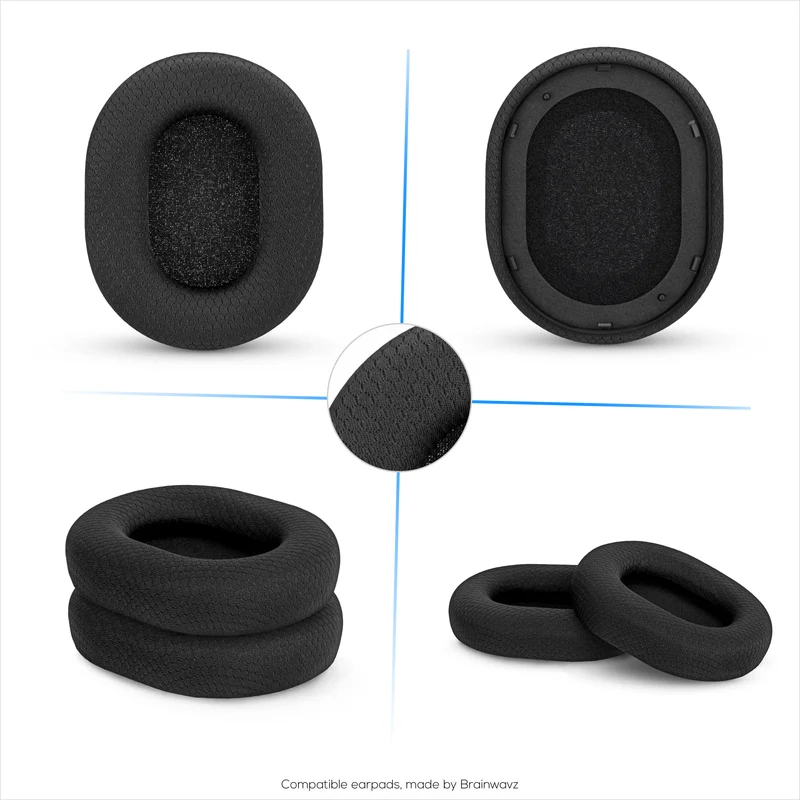 Mga Earpad na gawa sa Mesh Fabric para sa Razer Blackshark V2 Pro 2023 Headset - Nakahingang Tela na gawa sa Mesh at Mataas na Gradong Memory Foam