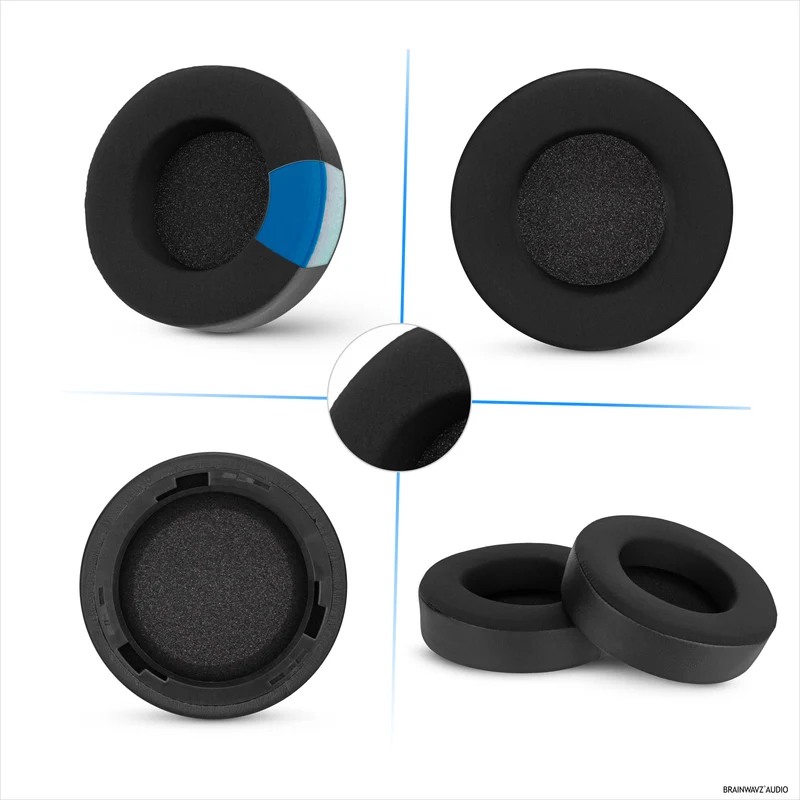 Cuscinetti auricolari di ricambio ibridi per cuffie cablate Corsair Virtuoso PRO, in gel morbido, tessuto traspirante con inserti in similpelle e memory foam.