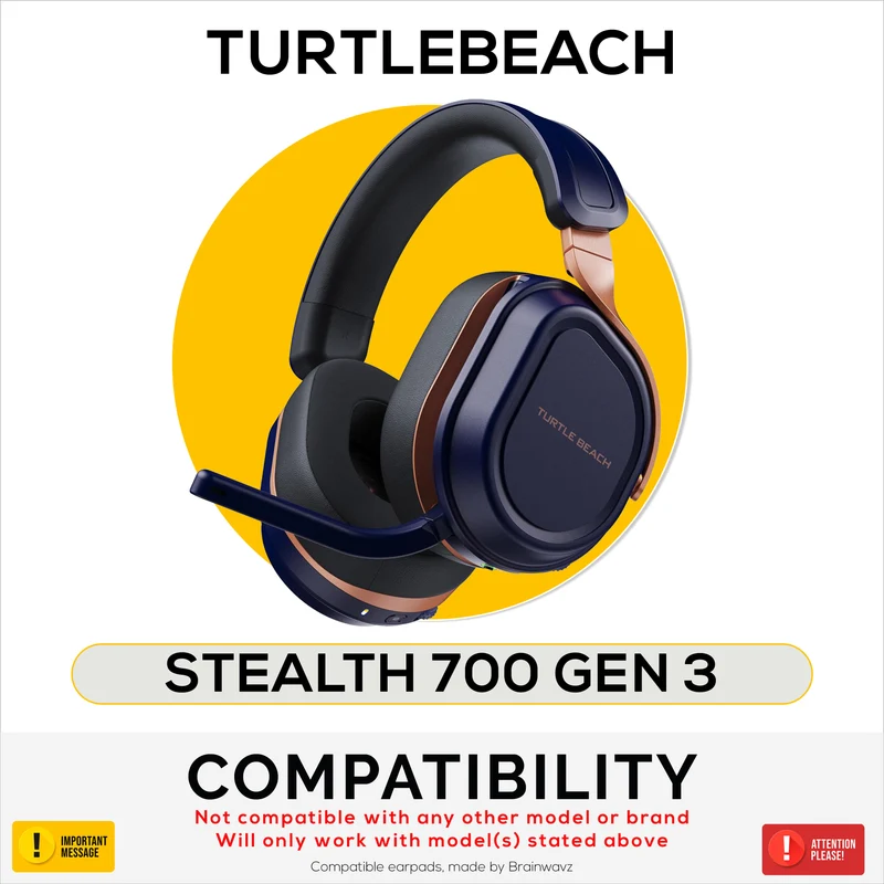 Mga Hybrid Replacement Earpad para sa Turtle Beach Stealth 700 Gen 3 Headset, Malambot na Gel, Nakahingang Tela na may PU Leather at Memory Foam